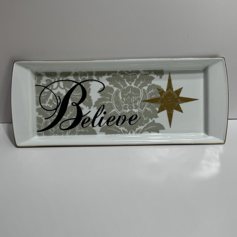 Believe St. Nicholas Square Christmas/ INSPIRATIONAL Serving Tray And Snack Dish
